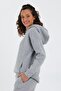 Women's Oversize Tracksuit Set with Elastic Waist and Cuffs and Three-Thread Fleece - Gray - 3