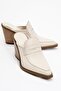 Valmine Women's Genuine Leather Western Slippers Beige - 5