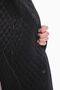 Women's Large Size Hooded 105 Cm Black Quilted Coat 1018 - 6