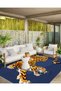 Alya Collection Orange Leopard Patterned Woven Base Modern Decorative Carpet Alya08 - 3