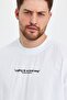 Men's Crying Printed Oversize 100% Cotton Loose Wide Cut Crew Neck Soft Textured White T-Shirt - 3