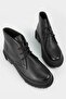 Women's Black Genuine Leather Lace-up Boots & Booties - 2