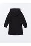 Two Mt Shop Quality Lcw Kids Black Hooded Printed Long Sleeve Girls' Dress - 3