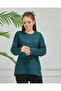 Women's Petrol Embroidered Casual Middle Age Mother Combed Cotton Blouse - 3