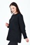 Women's V-Neck Black Buttoned Pocket Knitted Wool Mother Knitwear Short Cardigan - 5