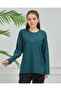 Women's Petrol Embroidered Casual Middle Age Mother Combed Cotton Blouse