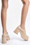 Women's Carmel Skin Laced 8 cm Heeled Platform Shoes - 3