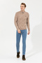Men's Camel Melange Stand Collar Knitwear Sweater 50253084 -Vr122 - 3
