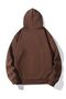 3 İplik the Happiest Thick Winter Sweatshirt - Brown Printed Oversize Hoodie with Pockets - 2
