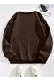 New York Live up Winter Sweatshirt - Brown Printed Oversized Crew Neck - 2