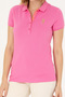 Women's Pink Basic Polo Neck T-Shirt 50262694-Vr041 - 6