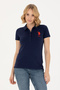Women's Navy Blue Basic T-Shirt 50262699-Vr033 - 3