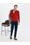 Red Slim Fit Crew Neck Wool Blend Basic Knitwear Sweater 50257301-Vr030 - 4
