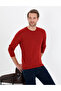 Red Slim Fit Crew Neck Wool Blend Basic Knitwear Sweater 50257301-Vr030