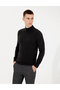 Anthracite Melange Slim Fit Half Turtleneck Basic Sweater 50256965-Vr081