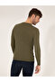 Light Green Slim Fit Crew Neck Wool Blend Basic Knitwear Sweater 50257301-Vr092 - 5