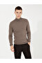 Mink Melange Slim Fit Turtleneck Basic Knitwear Sweater 50257158-Vr174 - 4