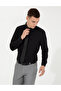 Black Slim Fit Long Sleeve Classic Shirt 50258981-Vr046