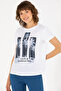 Women's White Crew Neck T-Shirt 50262937-Vr013 - 3