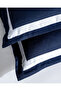 Jeanne King Size Border Satin Duvet Cover Set - Navy/White - 3