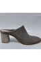 N338 Women's Genuine Leather Closed Toe Heeled Slippers - 2