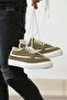 Ba0351 Lace-Up Leather Powder Casual Green Color Sneakers - 4