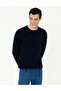 Navy Blue Slim Fit Crew Neck Basic Knitwear Sweater 50237801-Vr033 - 3