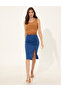 Cobalt Blue Slit Detailed Skirt 50246275 -Vr045