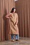 Garnished Long Sweatshirt Camel Loose Fit