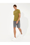 Gray Melange Standard Fit Knitted Shorts 50251039-Vr086 - 3