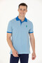 Men's Cobalt Blue Polo Neck T-Shirt 50263415-Vr045 - 3