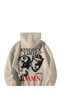 Cream Unisex Oversized Hoodie - Kendrick Lamar  Printed Kangaroo Pocket Streetwear Sweatshirt - 3