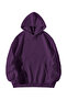 Women's Men's Purple Kanye West Typography Printed Oversize Hoodie with Kangaroo Pocket - 2