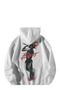 Unisex White Lil Uzi Vert 222 Printed Oversize Hooded Kangaroo Pocket Hoodie - 3