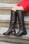 Lisbon Real Leather Back Zipper Boots