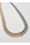 Contrast Two-Color Thick Gourmet Chain Necklace - 2