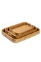 3-Piece Bamboo Rectangular Oval Tray - Presentation Coffee Tray