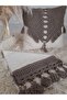 Hand Knitted Macrame Linen Fabric Runner 35X150 - 2
