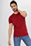 Men's Burgundy Flame Basic Crew Neck 100% Cotton T-Shirt - 3