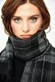 Women's Tricolor Plaid Scarf Black - 3