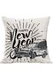 43X43 Christmas Throw Pillow Cover White Black New Year Car Christmas Happy New Year Happy New Year Written - 2
