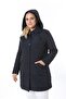 Women's Long Water-Resistant Memory Fabric Hooded Plus Size Coat - 3