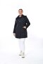 Women's Long Water-Resistant Memory Fabric Hooded Plus Size Coat