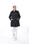 Women's Long Water-Resistant Memory Fabric Hooded Plus Size Coat - 5
