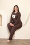 طقم بيجامة نسائية شتوية بأكمام طويلة من القماش المتشابك مقاس كبير - 3