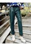 Beli Laced Petrol Blue Leather Trousers - 3