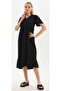 Women's Summer Dress Wrapped Butterfly Sleeve Black - 5