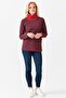 Women's Collar Collar Colorful Striped One Side Slit Buttoned Sweater Red