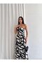 Patterned One-Shoulder Maxi Dress