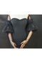 Beste Flower Detailed Tulle Bridal Evening Dress with Sleeves Black - 6